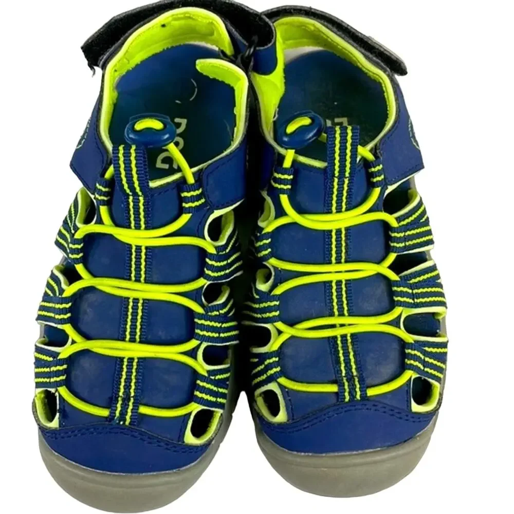DSG Youth Caged Sandal 12 Youth Navy Blue /Yellow Adjustable Ankle Strap & Top